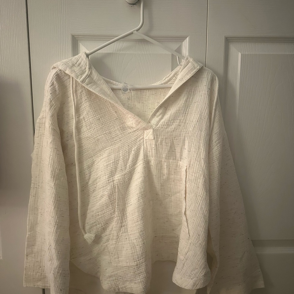 Lou & Grey Cream Textured Hoodie